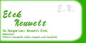 elek neuwelt business card